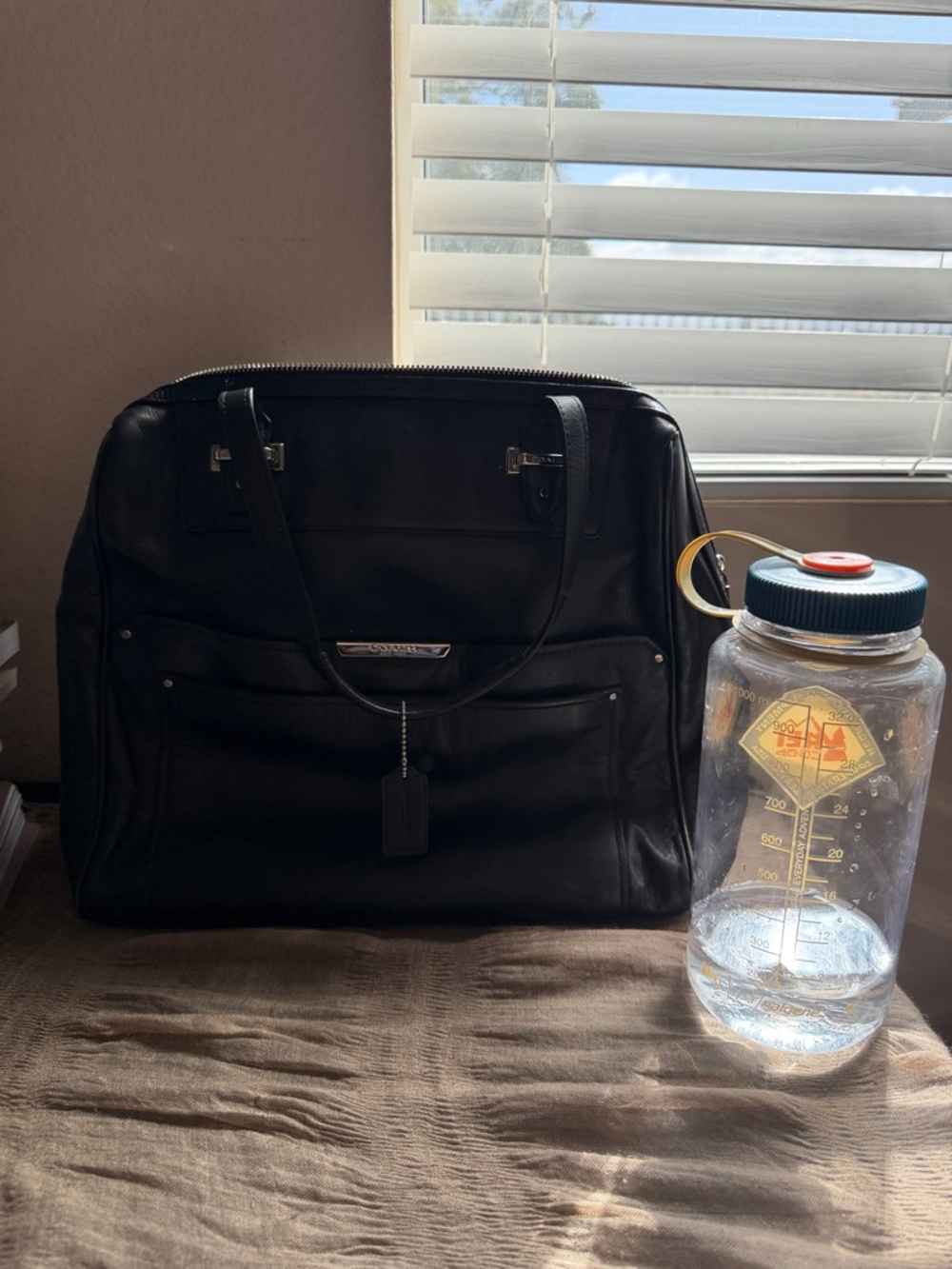 Coach Black Leather Top-handle Tote - Picture 6 of 6
